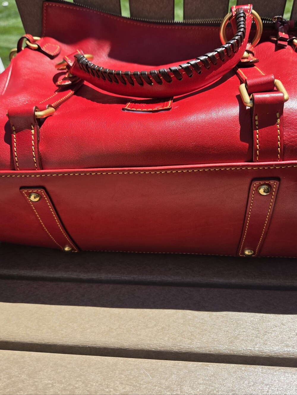 Dooney and Bourke Red Large Florentine Satchell - Picture 7 of 8